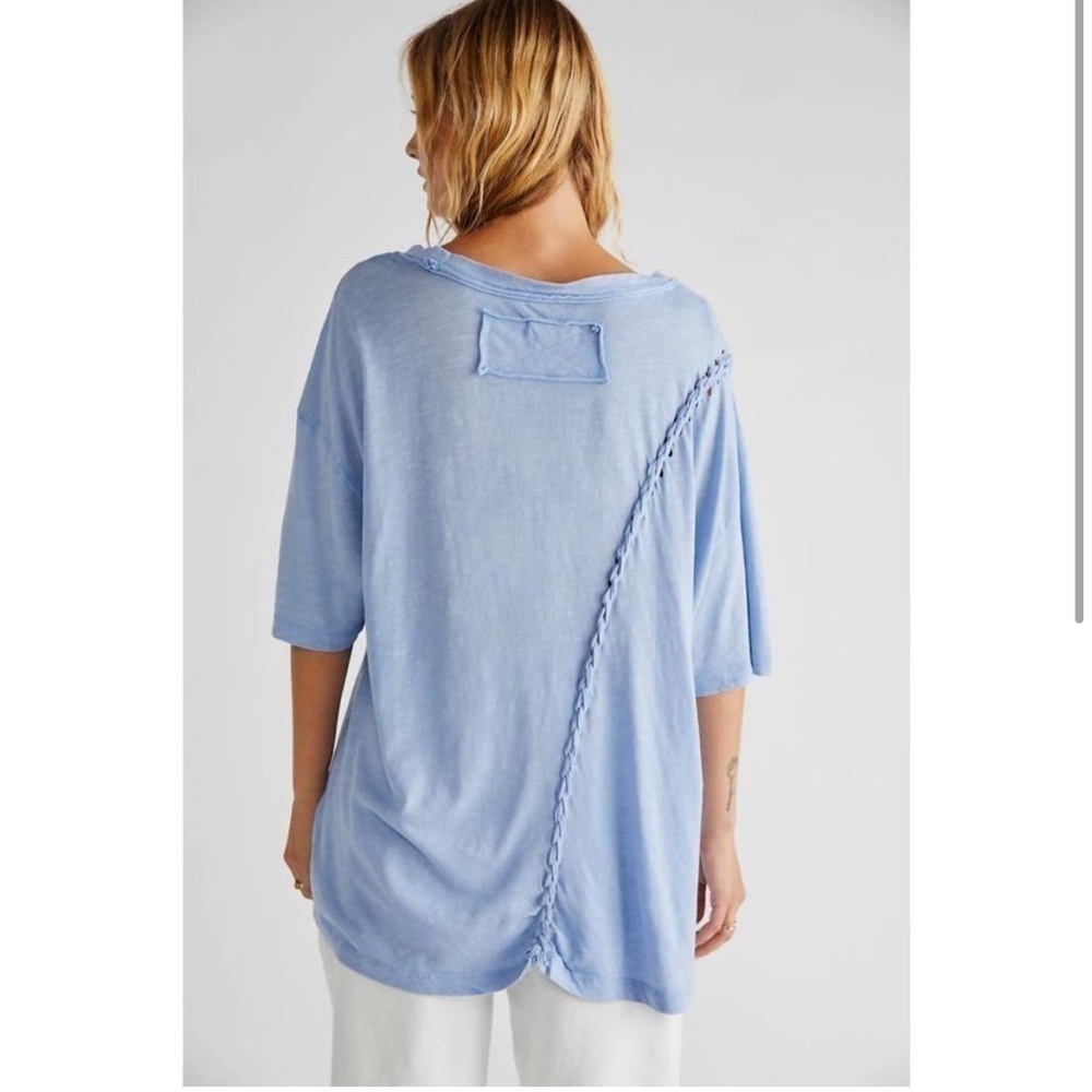 Free People Moonlit Midi Tee in Rock Crystal